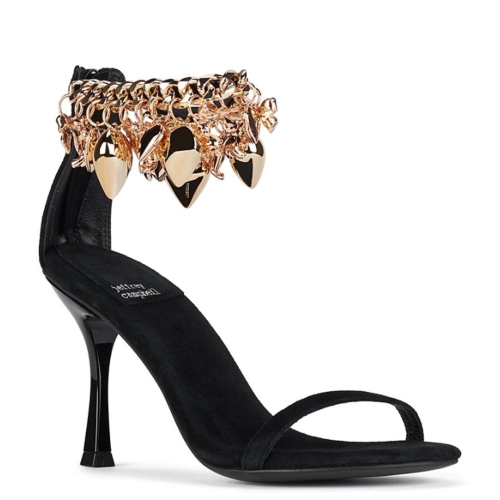 🌸JEFFREY CAMPBELL🌸 True Love Ankle Strap Sandal In Gold Size: 5.5